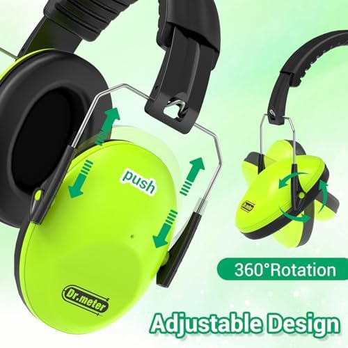Dr.meter Noise Cancelling Headphones For Kids 2PACK, 27.4SNR Toddler Ear Protection Ear Muffs for Kid Hearing Protection, Noise Reduction in Monster Jam, Concerts, Fireworks, Autism Green & Blue - Image 2