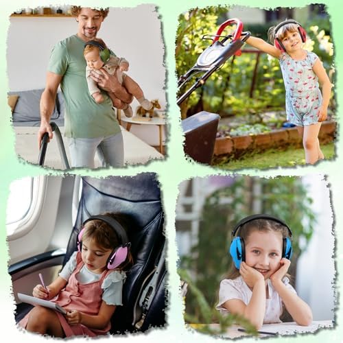 Dr.meter Noise Cancelling Headphones For Kids 2PACK, 27.4SNR Toddler Ear Protection Ear Muffs for Kid Hearing Protection, Noise Reduction in Monster Jam, Concerts, Fireworks, Autism Green & Blue - Image 9