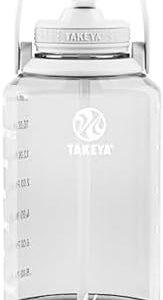 Takeya 885395541426 Tritan Bottle, Straw Lid and Extra Large Carry Handle Cloud White 64oz