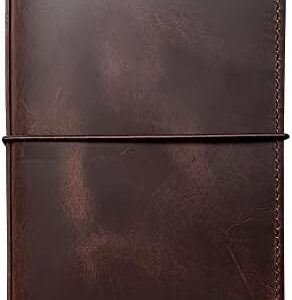 newestor Travelers Notebook Cover with Inner Pockets, Card Slots and Pen Holder, Standard Size, Dark Brown