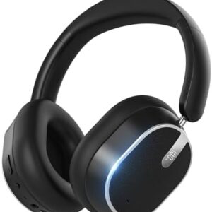 Hybrid Active Noise Cancelling Headphones, Wireless Over Ear Bluetooth Headphones, Foldable Wireless Headset, 60H Playtime, Hi-Res Audio, Deep Bass, Memory Foam Ear Cups, Perfect for Travel & Office