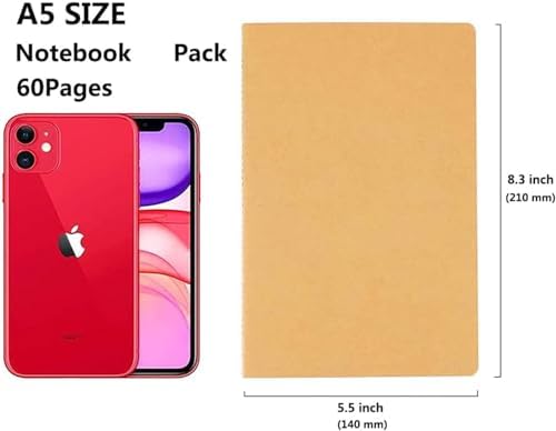 24 Pack Kraft Notebook Journals for Travelers, Students and Office, Writing Diary Subject Notebooks Planner with Thick Paper, 60 Pages, 30 Sheets, 8.3x5.5 inch, A5 Size, Travel Journal Set.(Blank) - Image 3