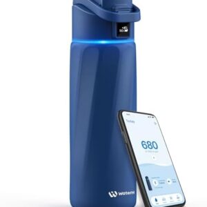 Smart Water Bottle with Reminder to Drink Water, 24oz BPA-Free Stainless Steel Vacuum Insulated Water Bottle, Wide Mouth Water Tracker Bottle with APP, Ideal for Gift - Blue