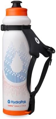 HydraPak Tempo Pro 525ml - Handheld Running Squeeze Bottle for Training and Race Day Hydration with Removable Strap (525ml/17oz) - White