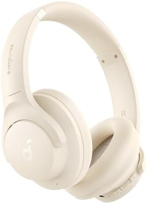 Soundcore by Anker Q20i Hybrid Active Noise Cancelling Headphones, Wireless Over-Ear Bluetooth, 40H Long ANC Playtime, Hi-Res Audio, Big Bass, Customize via an App, Transparency Mode (White)