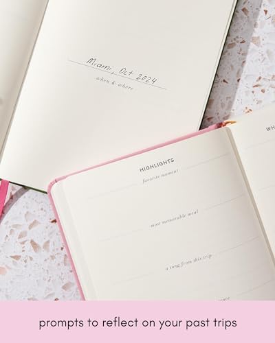 Kunitsa Co. Travel Journal - Guided Notebook for Travelers to Plan & Reflect on Vacations & Trips. Keepsake Travel Gift, Lavender Pink - Image 4