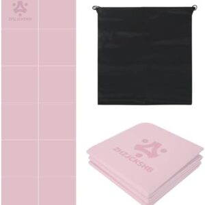 Foldable Yoga Mat for Travel -72''x24'' Portable 6mm/8mm Thick Fitness&Exercise Mat with Storage Bag, Non-Slip TPE Folding Workout Mat for Yoga, Pilates, Stretching, Home Fitness