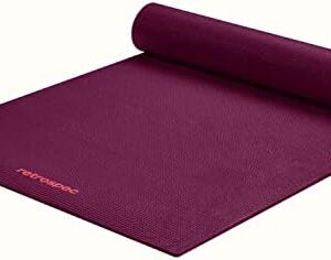 Retrospec Pismo Yoga Mat w/Nylon Strap for Men & Women - Non Slip Exercise Mat for Yoga, Pilates, Stretching, Floor & Fitness Workouts, .5mm Thick, Easy to Clean