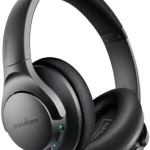 Soundcore Anker Life Q20 Hybrid Active Noise Cancelling Headphones, Wireless Over Ear Bluetooth Headphones, 70H Playtime, Hi-Res Audio, Deep Bass, Memory Foam Ear Cups, Travel, Office, USB-C Charging