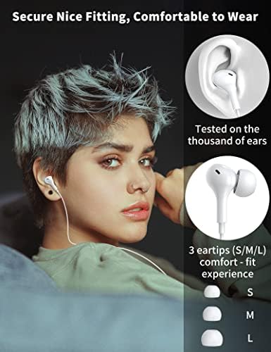 USB C Headphone for Samsung S23 FE S22 S21 S20 A53 A54 Wired Earbuds Magnetic in-Ear Type C Earphone with Microphone Volume Control Bass Stereo Noise Canceling for iPhone 15 Pro Max Pixel 6 6a 7a 8 5 - Image 7