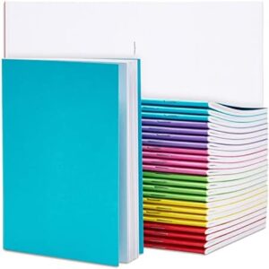 24 Pack Blank Books for Kids to Write Stories, A6 Colorful Notebooks Bulk, 4.3x5.5 in Unlined Travel Journals Scrapbooks for Students Sketching