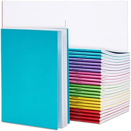24 Pack Blank Books for Kids to Write Stories, A6 Colorful Notebooks Bulk, 4.3x5.5 in Unlined Travel Journals Scrapbooks for Students Sketching