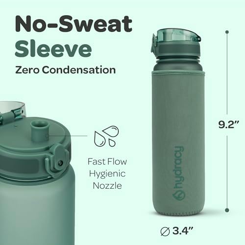 Hydracy Water Bottle with Time Marker -Large BPA Free Water Bottle & No Sweat Sleeve -Leak Proof Gym Bottle with Fruit Infuser Strainer & Times to Drink -Ideal for Fitness Sports & Outdoors - Image 5