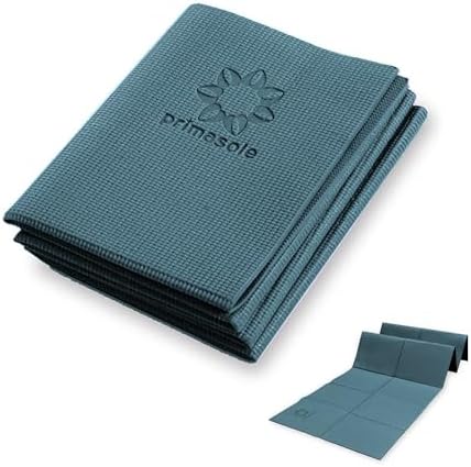 4mm Thick Yoga Mat - Foldable Pilates Mat for Travel, Easy to Carry to Class, Beach & Park - Tear-Resistant, Lightweight for Picnics - Forest Green