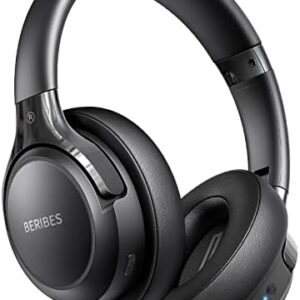 BERIBES Bluetooth Headphones Over Ear, 65H Playtime and 6 EQ Music Modes Wireless Headphones with Microphone, HiFi Stereo Foldable Lightweight Headsets, Deep Bass for Home Office Cellphone PC Ect.