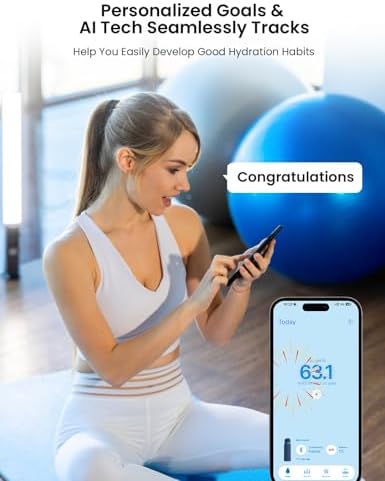 Smart Water Bottle with Reminder to Drink Water, 24oz BPA-Free Stainless Steel Vacuum Insulated Water Bottle, Wide Mouth Water Tracker Bottle with APP, Ideal for Gift - Blue - Image 3