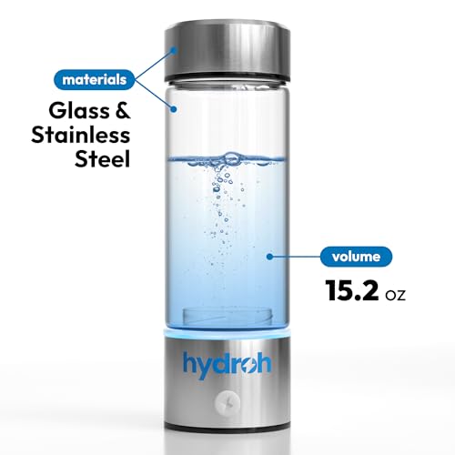 Hydroh Original Hydrogen Water Bottle 15oz, Portable Hydrogen Water Bottle 2024, Advanced Hydrogen Rich Water Maker with SPE/PEM for Home Office Fitness Travel Drinking - Image 2