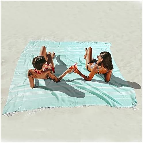 Giant Huge Thin Boho Throw Blanket Turkish Beach Blanket Towel Jumbo Extra Large XL XXL Big Oversized Outdoor Picnic Accessories Airplane Travel Essentials Camping Gears Must Haves Yard Yoga Mat Aqua - Image 7