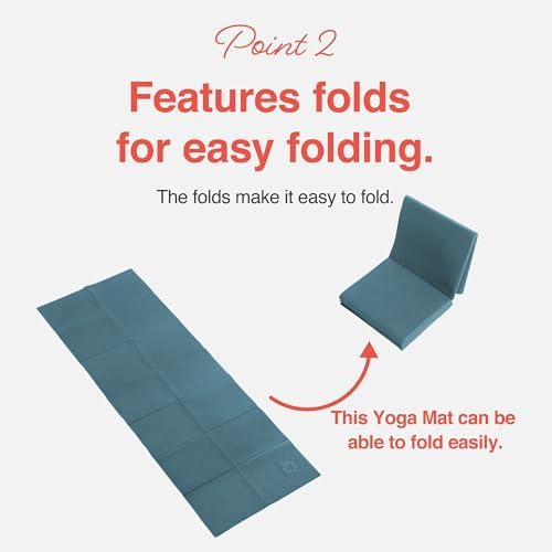 4mm Thick Yoga Mat - Foldable Pilates Mat for Travel, Easy to Carry to Class, Beach & Park - Tear-Resistant, Lightweight for Picnics - Forest Green - Image 3