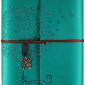 OMEYA Leather Journal Notebook, Refillable Writing Journal Diary Planner，Gifts For Women,Men, Girls, Sister, Friends (Blue, A5-9.3''×6.3'')