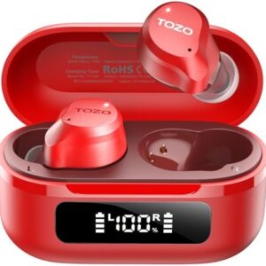 TOZO Hybrid Active Noise Cancelling Wireless Earbuds, 6 Mics ENC Clear Call, IPX8 Waterproof, in Ear Bluetooth 5.3 Headphones Stereo Bass Ear Buds 59H Playtime with LED Display 32 EQs via APP