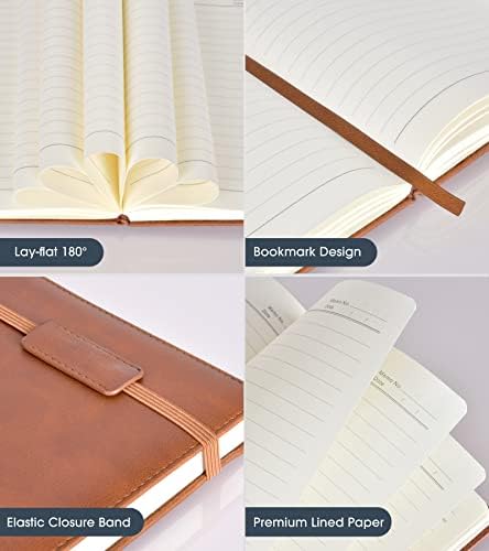 Lined Journal Notebook for Women Men,256 Pages A5 Hardcover Leather Journals for Writing,Travel,Business,Work & School,College Ruled Notebooks for Note Taking,Diary Notepad 5.7"×8.3"(Brown) - Image 4
