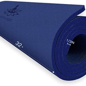 Hatha Yoga Extra Thick TPE Yoga Mat - 72"x 32" Thickness 1/2 Inch -Eco Friendly SGS Certified - With High Density Anti-Tear Exercise Bolster For Home Gym Travel & Floor Outside