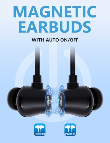 Active Noise Cancelling Headphones, Wireless V5.3 Bluetooth Headphones with 3 AI Mics ENC, In-ear Magnetic Neckband Earbuds 60Hrs Playtime, IPX6 Sweatproof ANC Earphones for Travel Home Office - Image 4