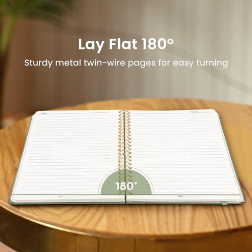 Lined Spiral Journal Notebook for Women & Men, 140 Pages, College Ruled Hardcover Notebook for Work & Note Taking, Journals for Writing, A5(6"x8") - Green - Image 4