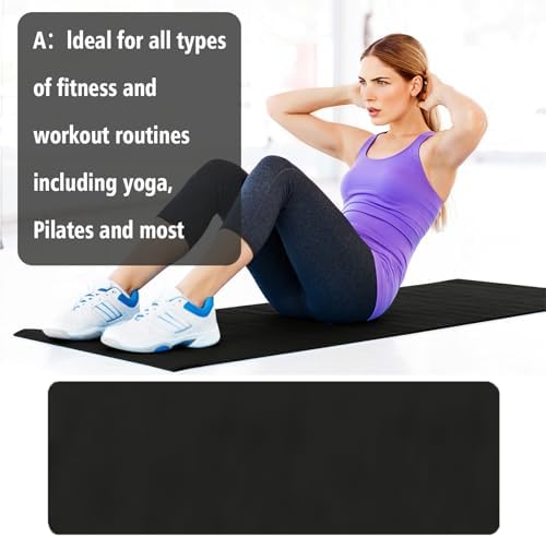 Yoga Mat Thick 1/5" Thick Non Slip Anti-Tear High Density Exercise Mat with Carrying Strap Large Yoga Mat for Floor, Gym, Fitness, Pilates, Stretching, Home Yoga, Workouts - Image 4