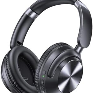 TAGRY Active Noise Cancelling Headphones 100H Playtime Wireless Over Ear Bluetooth Headphones Fast Charging Earphones with Deep Bass Comfort Light Weight Headsets for Travel Home Office PC Black