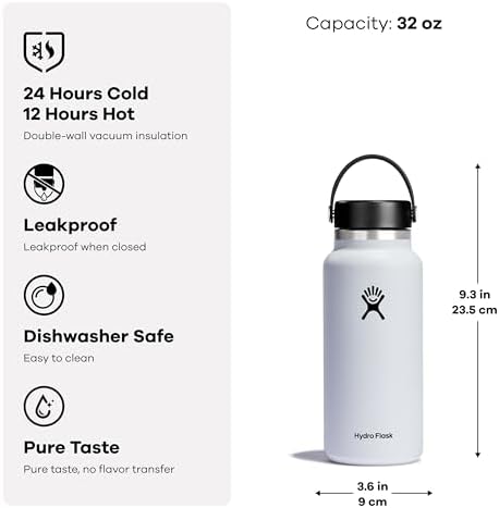 Hydro Flask 32 Oz Wide Flex Cap Black - Image 3