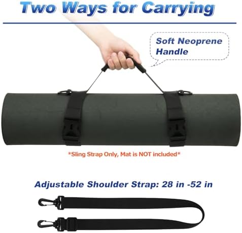 Cosmos Portable Yoga Mat Strap Mat Sling Picnic Blanket Strap with Adjustable Shoulder Strap & Handle for Festivals Picnics Camping Motorcycle Bedroll Pilates - Image 2