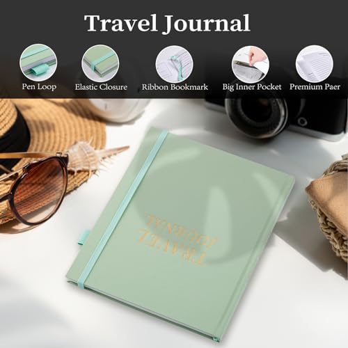 Travel Journal for Women, Adventure Book for 20 Trips, Travelling Planner Notebook Diary for Traveler, Vocation Planner, Travel Gifts(126 Pages, Light Green) - Image 2