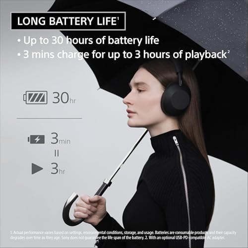 Sony WH-1000XM6 The Best Wireless Noise Canceling Headphones, HD NC Processor QN3, 12 Microphones, Adaptive NC Optimizer, Mastered by Engineers, Studio-Quality, 30-Hour Battery, Black - Image 8