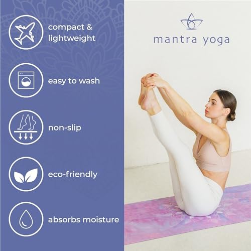 Mantra Yoga Travel PRO 1.5mm - Foldable Fitness & Exercise Mat with Bag | Lightweight, Compact & Eco-Friendly | Non-Slip & Washable | For All Types of Yoga | 72" L x 24" W | 2.6 lbs - Image 4
