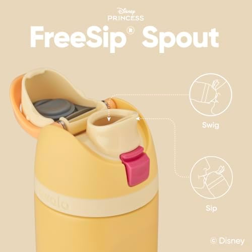 Owala Disney Princess FreeSip Insulated Stainless Steel Water Bottle with Straw for Sports and Travel, BPA-Free Sports Water Bottle, 24 oz, Belle - Image 2