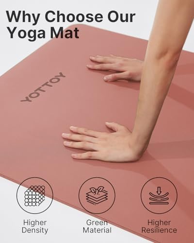 YOTTOY Yoga Mat,Non-Slip Hot Yoga Mat with Anti-Tear Design and Friendly Natural Rubber Mat with Strap and Bag - Image 7