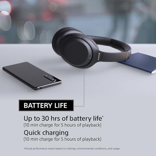 Sony WH-1000XM4 Wireless Premium Noise Canceling Overhead Headphones with Mic for Phone-Call and Alexa Voice Control, Silver WH1000XM4 - Image 5