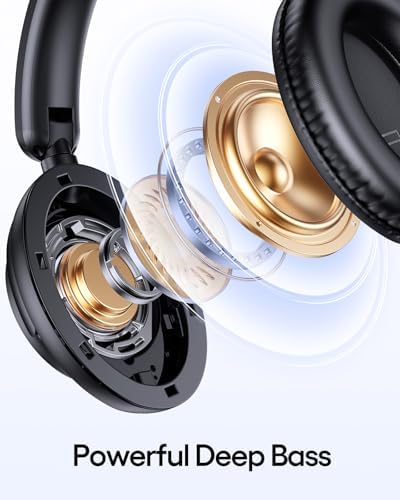 TAGRY Active Noise Cancelling Headphones 100H Playtime Wireless Over Ear Bluetooth Headphones Fast Charging Earphones with Deep Bass Comfort Light Weight Headsets for Travel Home Office PC Black - Image 4