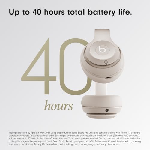 Beats Studio Pro - Wireless Bluetooth Noise Cancelling Headphones - Personalized Spatial Audio, USB-C Lossless Audio, Apple & Android Compatibility, Up to 40 Hours Battery Life - Sandstone - Image 4