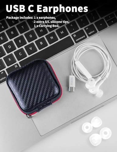 USB C Headphone for Samsung S23 FE S22 S21 S20 A53 A54 Wired Earbuds Magnetic in-Ear Type C Earphone with Microphone Volume Control Bass Stereo Noise Canceling for iPhone 15 Pro Max Pixel 6 6a 7a 8 5 - Image 6