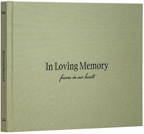 Kunitsa Co. Funeral Guest Book for Memorial Service, in Loving Memory, Sage Cover