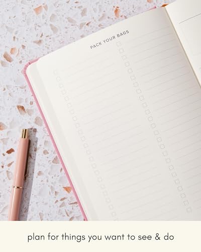 Kunitsa Co. Travel Journal - Guided Notebook for Travelers to Plan & Reflect on Vacations & Trips. Keepsake Travel Gift, Lavender Pink - Image 3