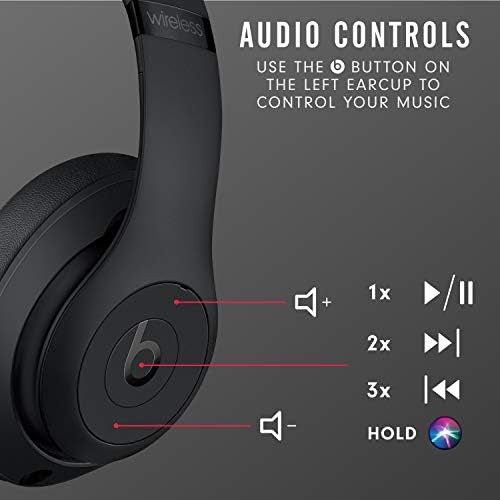 Beats Studio3 Wireless Noise Cancelling Over-Ear Headphones - Apple W1 Headphone Chip, Class 1 Bluetooth, 22 Hours of Listening Time, Built-in Microphone - Matte Black - Image 7