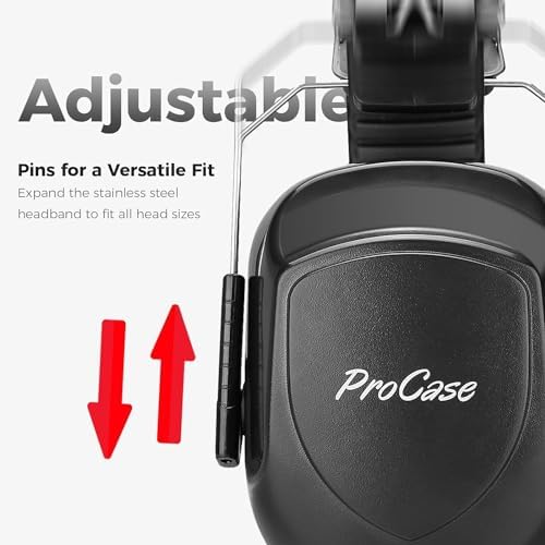 ProCase Noise Reduction Ear Muffs, Sound Proof Ear Protection, NRR 28dB Noise Cancelling Headphones for Adults Kids Autism, Hearing Protection for Shooting Gun Range Mowing -Red - Image 2