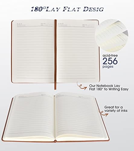Lined Journal Notebook for Women Men,256 Pages A5 Hardcover Leather Journals for Writing,Travel,Business,Work & School,College Ruled Notebooks for Note Taking,Diary Notepad 5.7"×8.3"(Brown) - Image 5