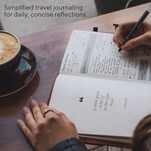 Travel Journal with Prompts - Vegan Leather Adventure Essential - Page-A-Day Travel Journal for Women Men Nonbinary - A5 Daily Diary & Traveler Notebook - Gift - Present - Image 7