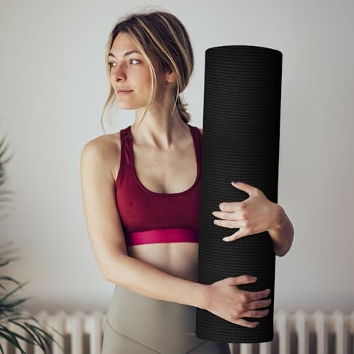 Yoga Mat Thick 1/5" Thick Non Slip Anti-Tear High Density Exercise Mat with Carrying Strap Large Yoga Mat for Floor, Gym, Fitness, Pilates, Stretching, Home Yoga, Workouts - Image 5