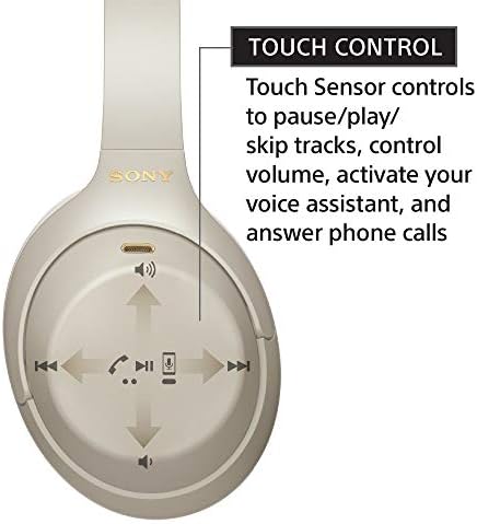 Sony WH-1000XM4 Wireless Premium Noise Canceling Overhead Headphones with Mic for Phone-Call and Alexa Voice Control, Silver WH1000XM4 - Image 6